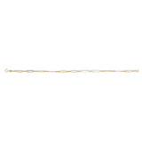 9ct yellow and white gold elongated link bracelet