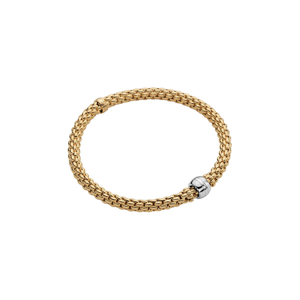 fope 18ct yellow and white gold solo flex'it bracelet