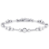 18ct White Gold 1.77ct Diamond Trilogy Bar Set Bracelet