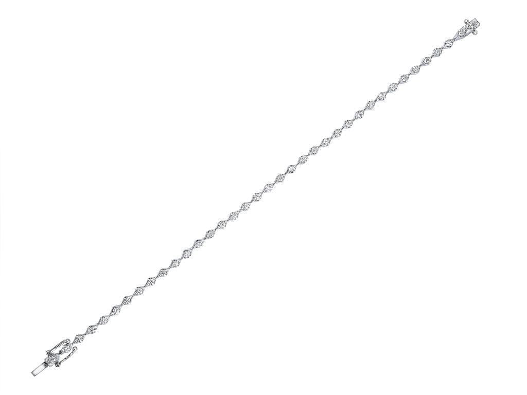 18ct white gold 1.50ct diamond line bracelet