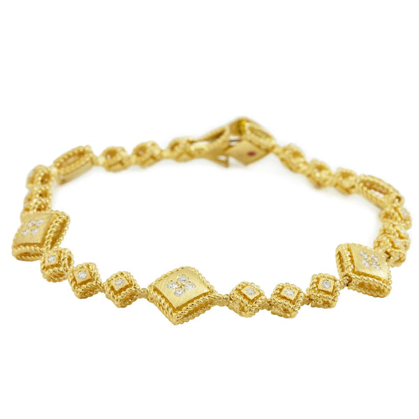 Roberto Coin 18ct Yellow Gold 0.47ct Diamond Palazzo Ducale Bracelet ADR777BR2825 18Y