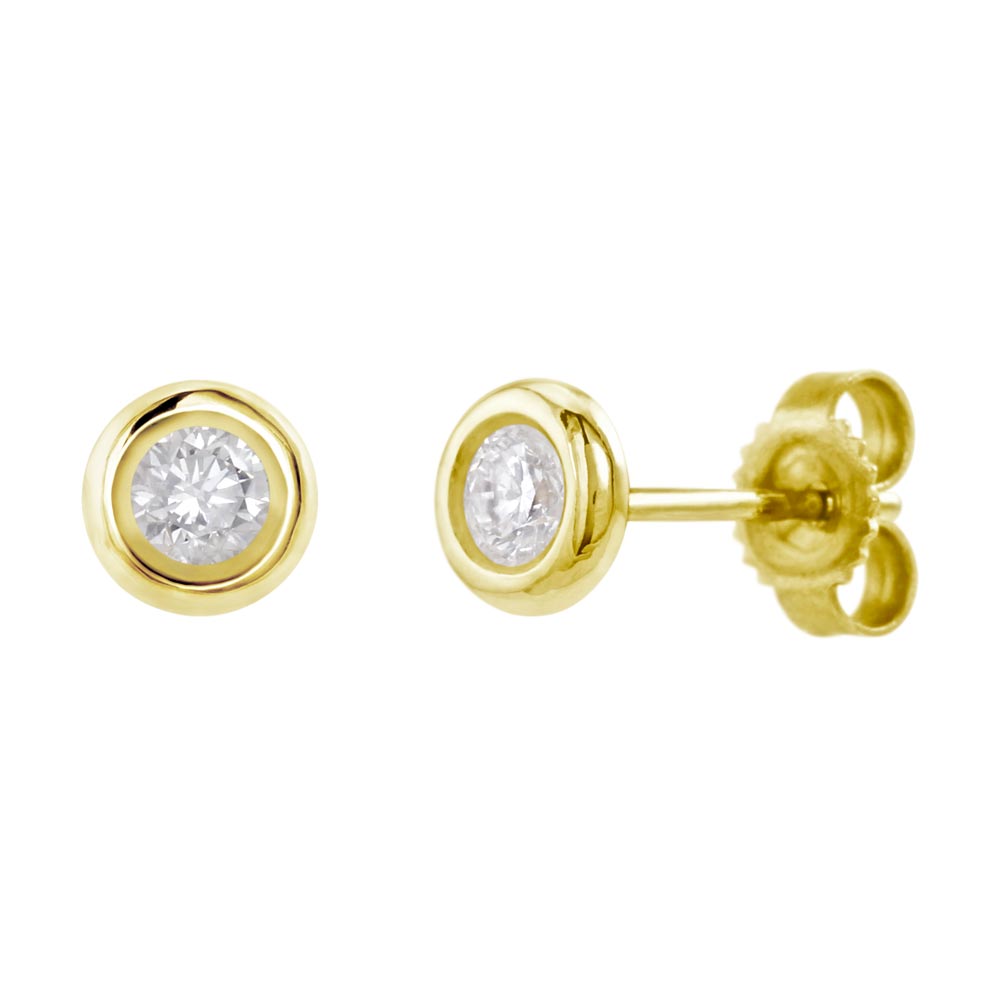 18ct Yellow Gold 0.30ct Round Brilliant Cut Diamond Stud Earrings