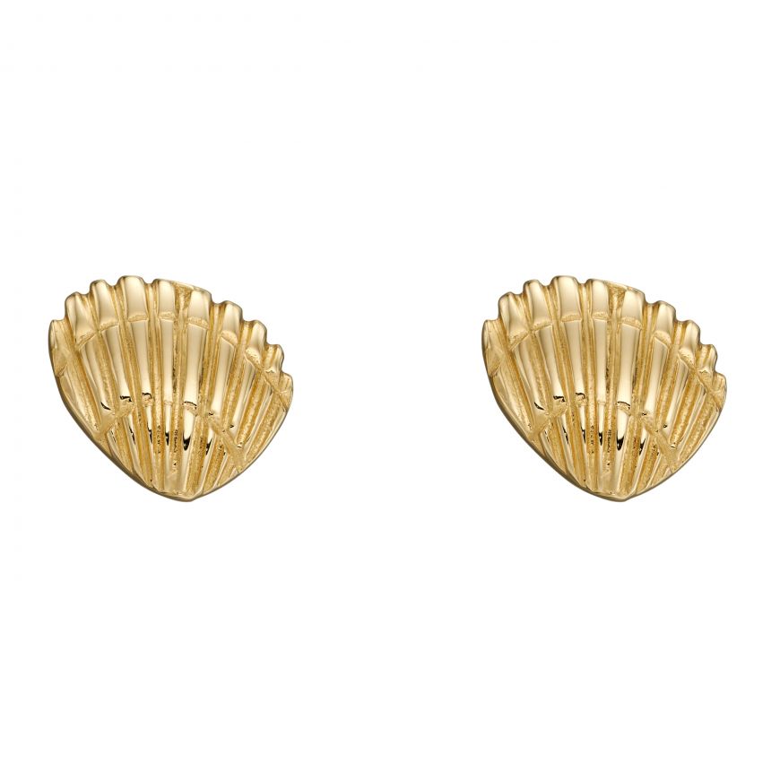 9ct Yellow Gold Shell Stud Earrings GE2364