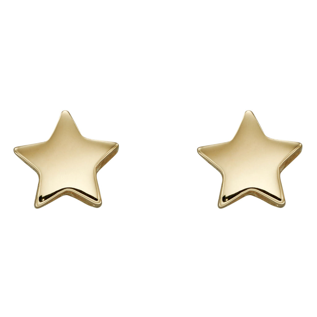 9ct Yellow Gold Star Stud Earrings GE2366