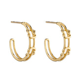 9ct Yellow Gold Parallel Double Knot Hoop Earrings GE2351