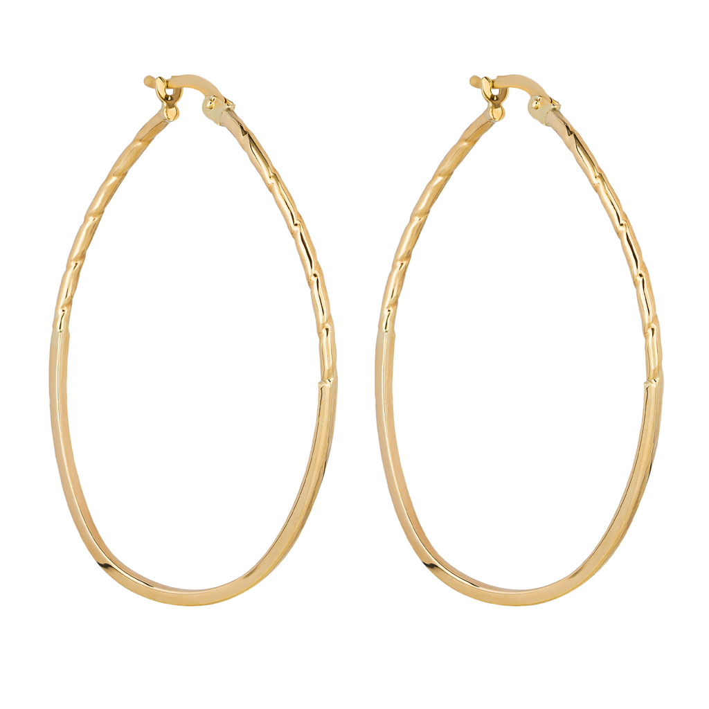 Long oval best sale hoop earrings