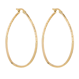 9ct yellow gold large oval twisted hoop earrings