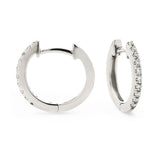 18ct White Gold 0.20ct Diamond Hoop Earrings