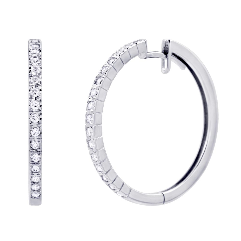 18ct White Gold 0.40ct Diamond Hoop Earrings