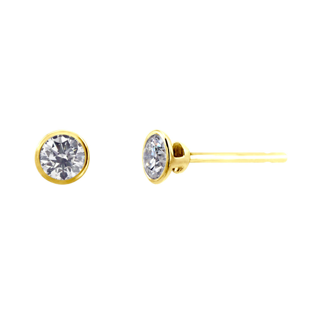 18ct Yellow Gold Bezel Set 0.30ct Diamond Stud Earrings KML1646YR5J