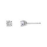 18ct White Gold 0.25ct Round Brilliant Cut Diamond Four Claw Stud Earrings