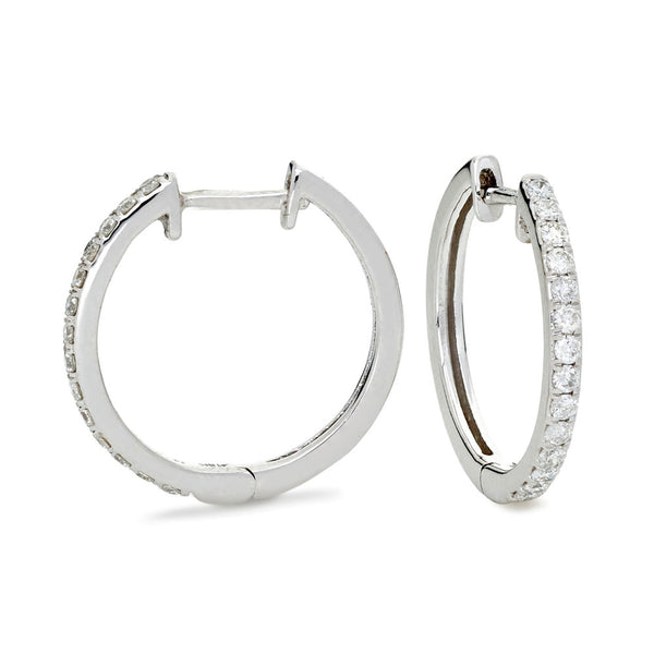 18ct White Gold 0.30ct Diamond Hoop Earrings SE4671(WG)