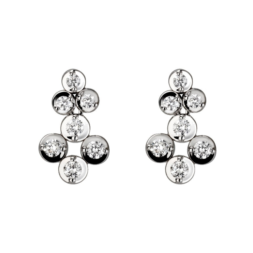 18ct White Gold 0.33ct Diamond Clover Drop Earrings