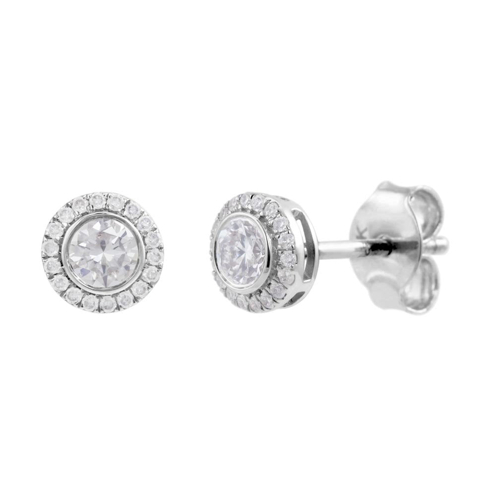 18ct White Gold 0.35ct Diamond Round Shaped Stud Earrings