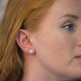 18ct White Gold 0.94ct Diamond Flower Shaped Stud Earrings