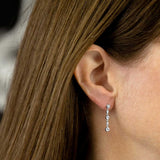 18ct white gold 0.43ct diamond drop earrings model shot