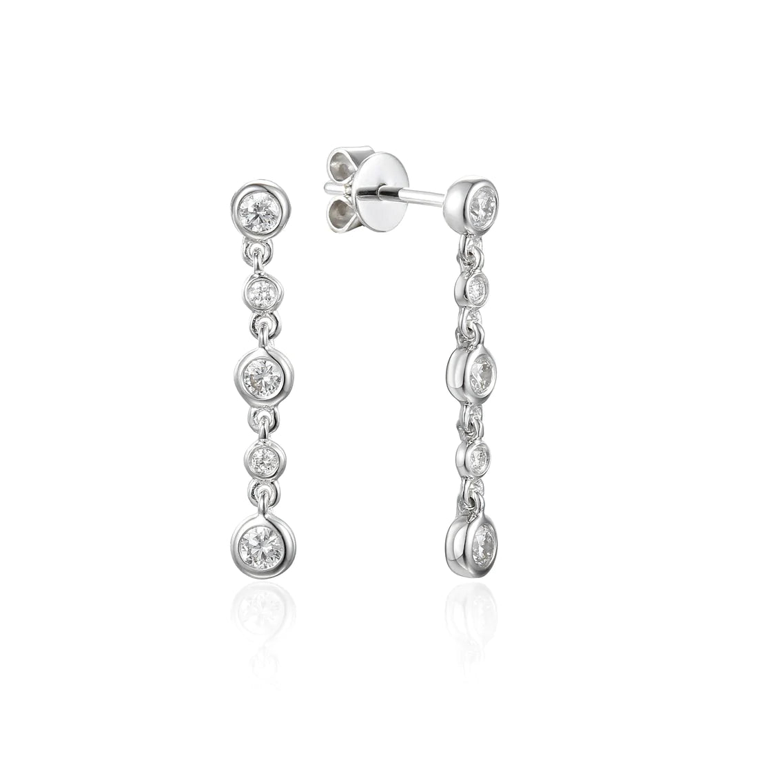 18ct white gold 0.43ct diamond drop earrings