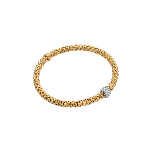 FOPE 18ct Yellow Gold Solo Flex-It 0.29ct Diamond Bracelet 63406BX_PB_G_XBX