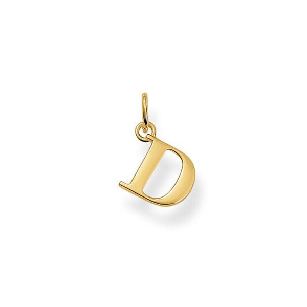 Thomas Sabo Yellow Gold Plated Sterling Silver Letter D Pendant PE591-413-12