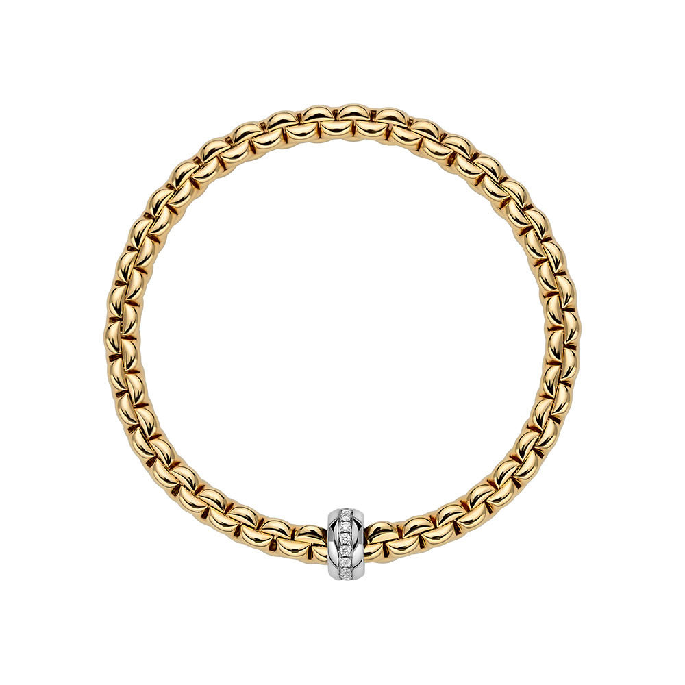 FOPE 18ct Yellow Gold Eka Flex-It 0.15ct Diamond Bracelet 72110BX_BB_G_XBX