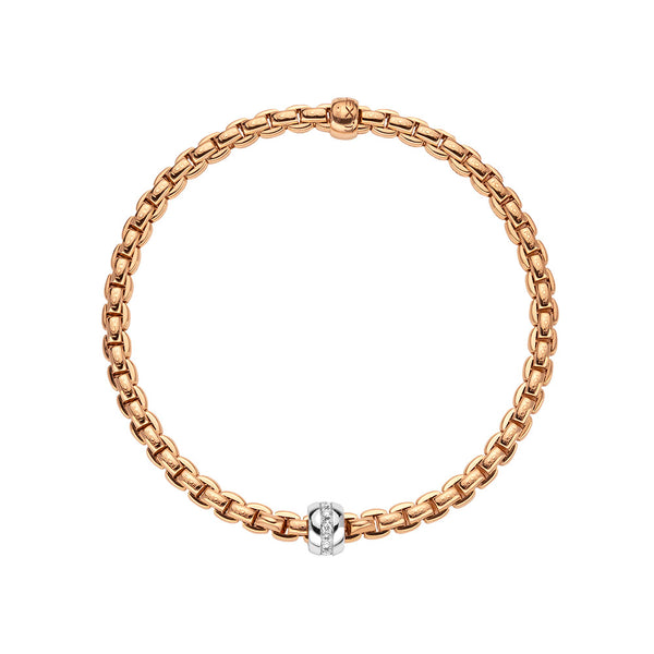 FOPE 18ct Rose Gold Eka Tiny Flex-It 0.07ct Diamond Bracelet 73301BX_BB_R_XBX