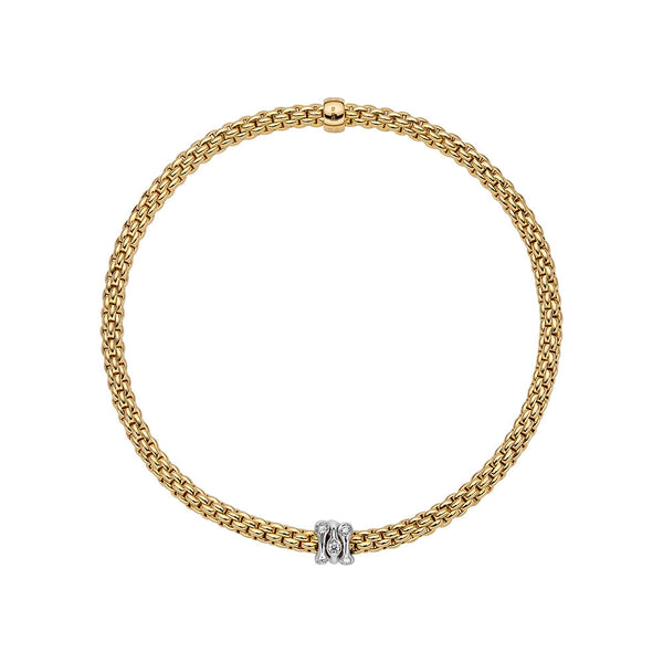 FOPE 18ct Yellow Gold Prima Flex-It 0.12ct Diamond Bracelet 74308BX_BB_G_BBB