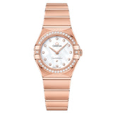 OMEGA Constellation 25mm MOP Dial 18ct Rose Gold & Diamond Ladies Quartz Watch 13155256055001
