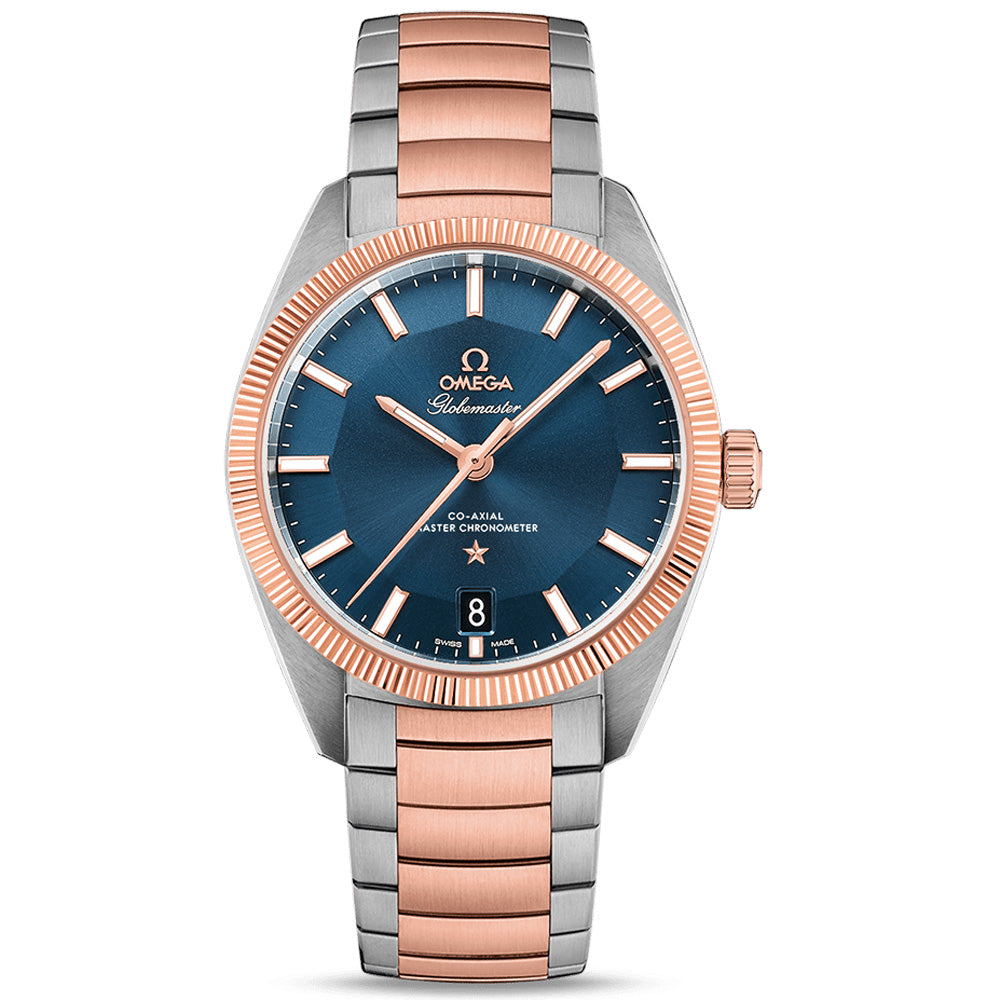 OMEGA Constellation Globemaster 39mm Blue Dial 18ct Rose Gold & Steel Gents Automatic Watch 13020392103001