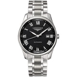 longines master collection 42mm black dial automatic watch front facing upright image
