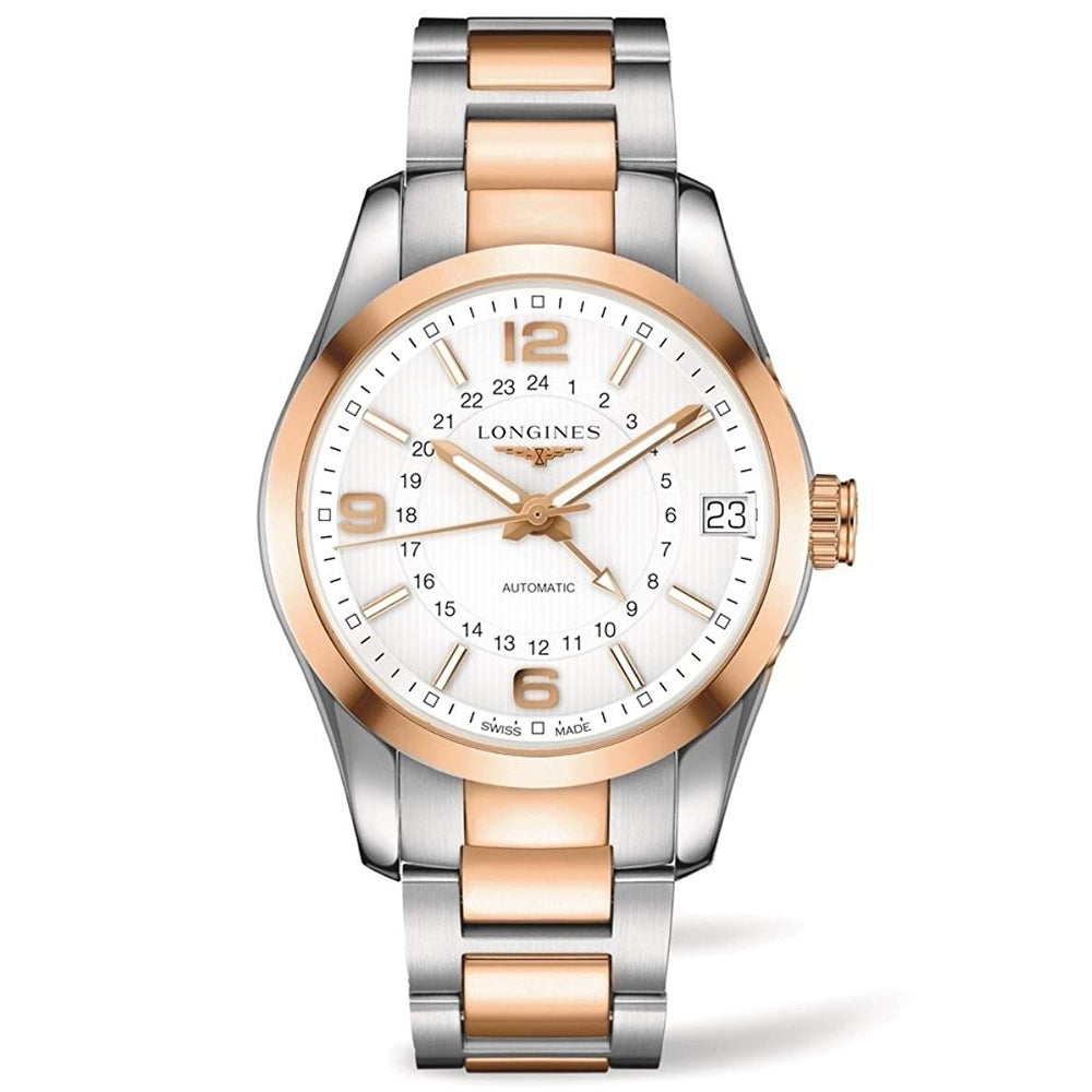 Longines Gents Conquest Classic GMT Steel and 18ct Rose Gold Automatic Watch L2.799.5.76.7