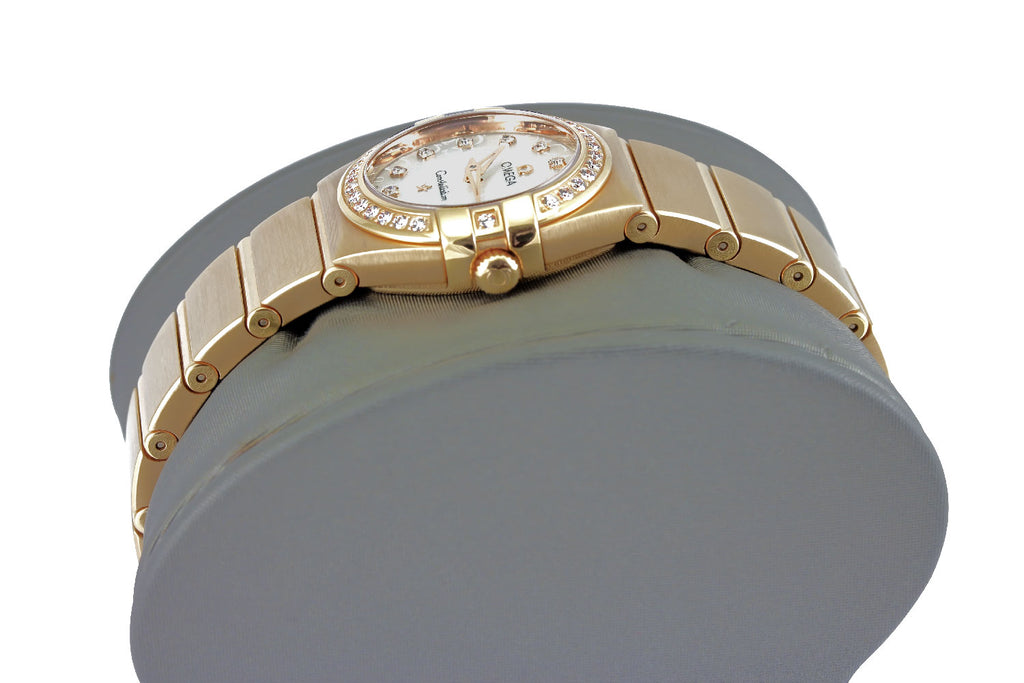 OMEGA Ladies Constellation Quartz 18ct Rose Gold Diamond Watch 12355246055015