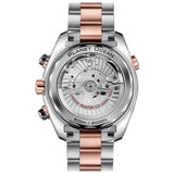 seamaster planet ocean 600m co axial master chronometer chronograph 45.5mm blue dial rose gold and steel watch back facing upright image