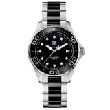 tag heuer aquaracer 35mm black diamond dot dial quartz watch front facing upright image