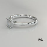 The Classic Platinum Emerald Cut Diamond Solitaire Engagement Ring