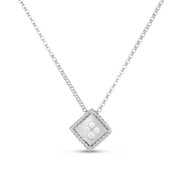 Roberto Coin 18ct White Gold 0.05ct Palazzo Ducale Diamond Necklace ADR777CL2826 18W