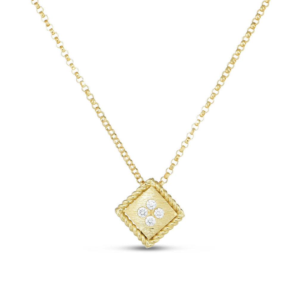 Roberto Coin 18ct Yellow Gold Palazzo Ducale Diamond Necklace ADR777CL2826 18Y