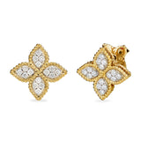 Roberto Coin 18ct Yellow Gold 0.38ct Diamond Princess Flower Earrings ADR777EA0639Y