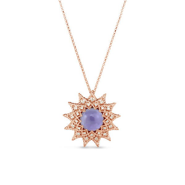 Roberto Coin 18ct Rose Gold 6.82ct Amethyst and 0.26ct Diamond Roman Barocco Necklace ADV777CL1212