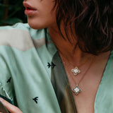 Roberto Coin 18ct Rose Gold Malachite Princess Flower Diamond Necklace ADV888CL1837_01 18R