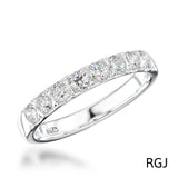 The Affinity Platinum Round Brilliant Cut Diamond Half Eternity Ring