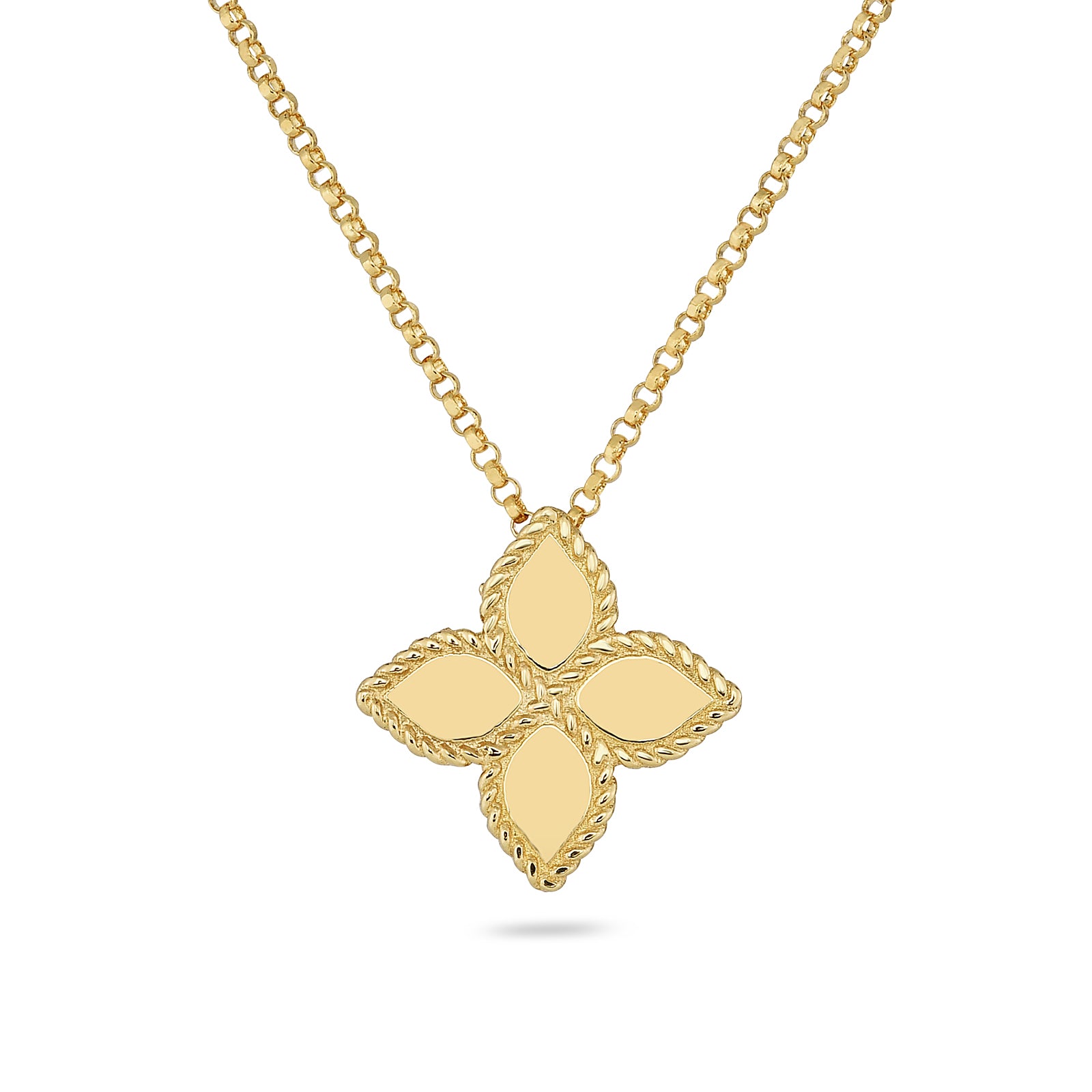 Roberto Coin 18ct Yellow Gold Princess Flower Medium Necklace AR777CL0678Y