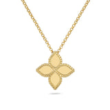 Roberto Coin 18ct Yellow Gold Princess Flower Medium Necklace AR777CL0678Y