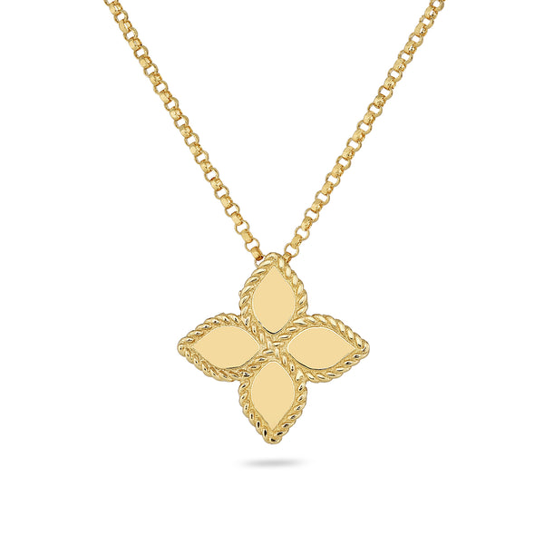 Roberto Coin 18ct Yellow Gold Princess Flower Medium Necklace AR777CL0678Y