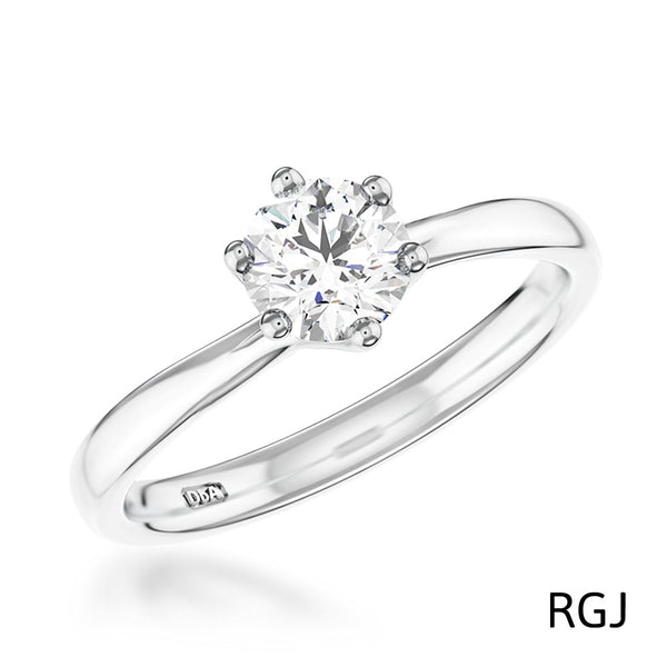 The Canna Platinum Round Brilliant Cut Diamond Solitaire Engagement Ring