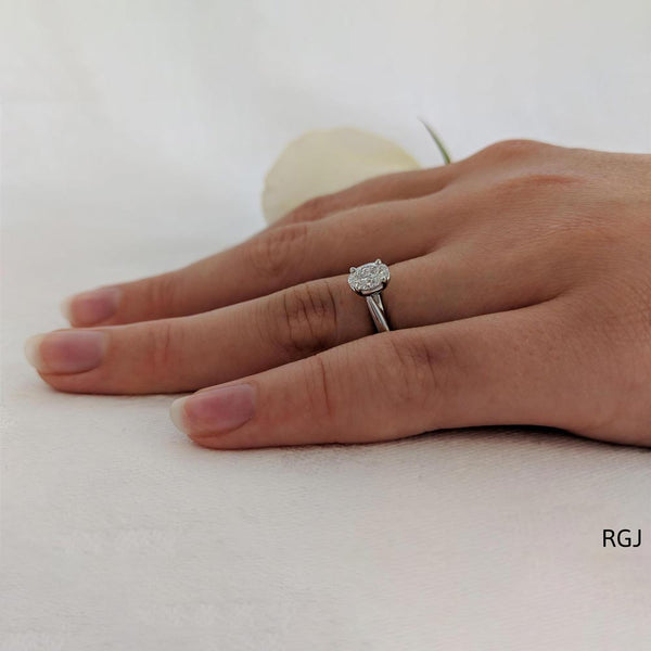 The Capri Platinum Oval Cut Diamond Solitaire Engagement Ring