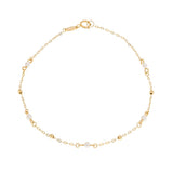 9ct yellow gold freshwater pearl station bracelet