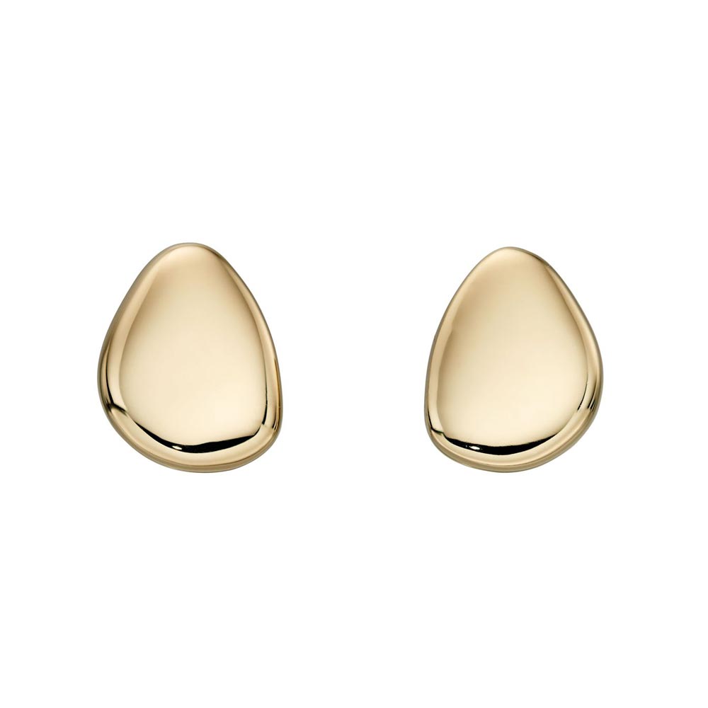 9ct Yellow Gold Organic Pebble Stud Earrings GE2161