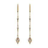 9ct Yellow Gold Diamond Deco Drop Earrings GE2277