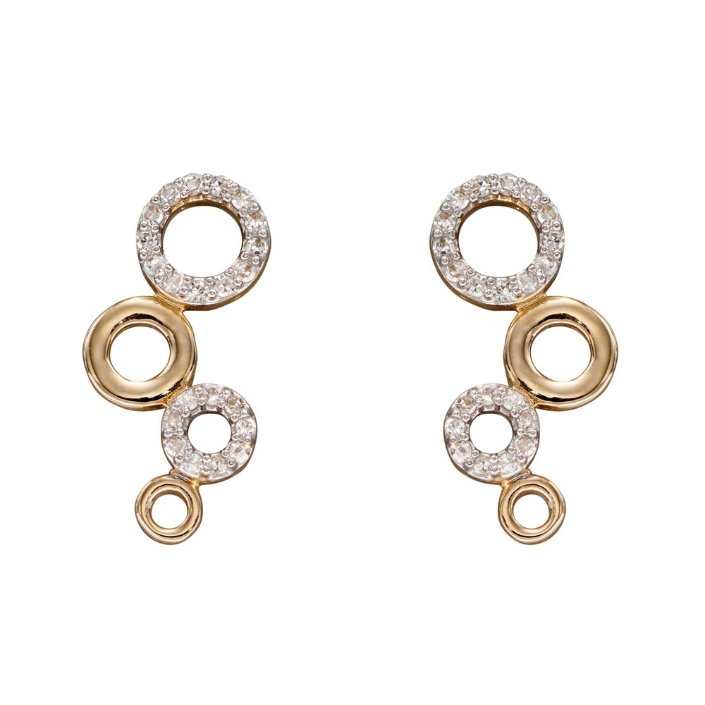 9ct Yellow Gold Diamond Bubble Earrings GE2354