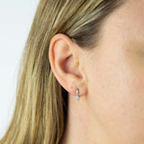 9ct White Gold Diamond Cluster Drop Earrings GE2398